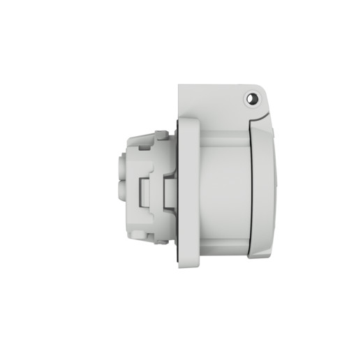 MENNEKES 11330 csapfedeles háztartási (Schuko) beépíthető dugalj gumis peremmel 16A 2P+E 230V világosszürke IP54 - csavaros