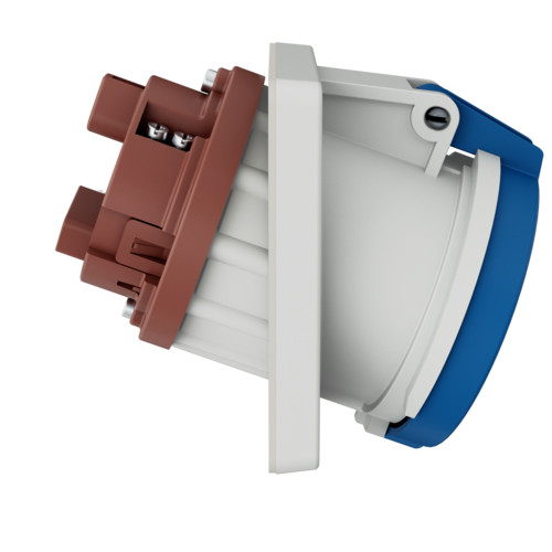 MENNEKES 1147A beépíthető ipari aljzat 63A 3p (2p+E) 230V kék IP44 - ferde