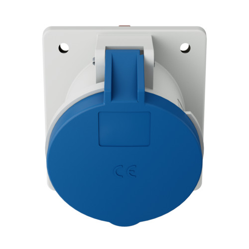 MENNEKES 1147A beépíthető ipari aljzat 63A 3p (2p+E) 230V kék IP44 - ferde