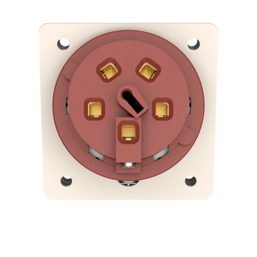 MENNEKES 1155A beépíthető ipari aljzat 63A 5p (3p+N+E) 400V piros IP44 - ferde