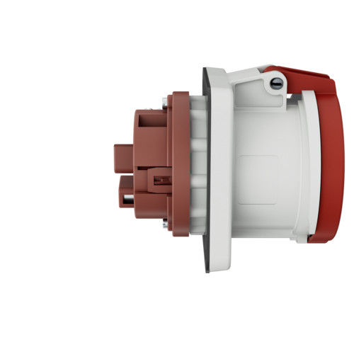 MENNEKES 1248A beépíthető ipari aljzat 63A 4p (3p+E) 400V piros IP44 - egyenes