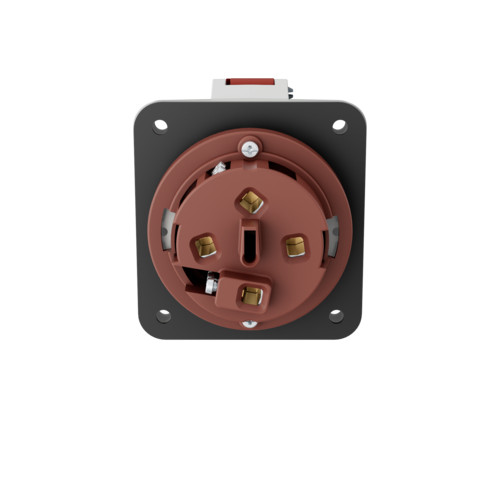 MENNEKES 1248A beépíthető ipari aljzat 63A 4p (3p+E) 400V piros IP44 - egyenes