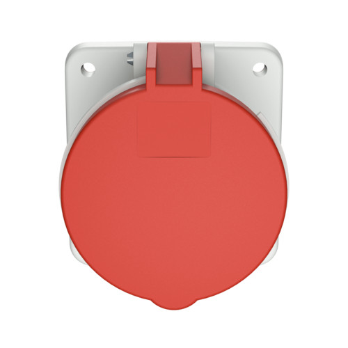 MENNEKES 1252A beépíthető ipari aljzat 63A 5p (3p+N+E) 400V piros IP44 - egyenes