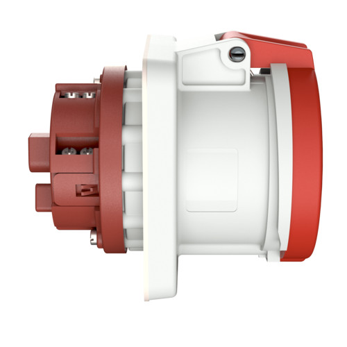 MENNEKES 1252A beépíthető ipari aljzat 63A 5p (3p+N+E) 400V piros IP44 - egyenes