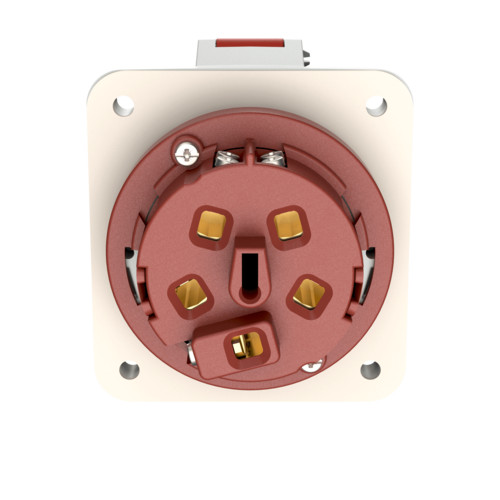 MENNEKES 1252A beépíthető ipari aljzat 63A 5p (3p+N+E) 400V piros IP44 - egyenes