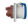MENNEKES 1261A beépíthető ipari aljzat 63A 3p (2p+E) 230V kék IP44 - egyenes