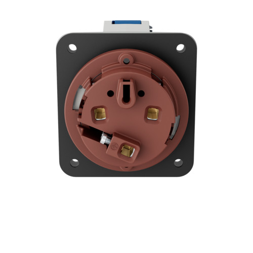 MENNEKES 1261A beépíthető ipari aljzat 63A 3p (2p+E) 230V kék IP44 - egyenes