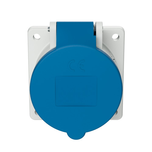 MENNEKES 1366 beépíthető ipari aljzat 16A 3p (2p+E) 230V kék IP44 - egyenes