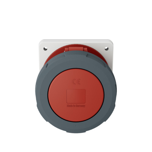 MENNEKES 1457 beépíthető ipari aljzat 125A 4p (3p+E) 400V piros IP67 - egyenes