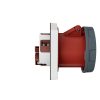 MENNEKES 1457 beépíthető ipari aljzat 125A 4p (3p+E) 400V piros IP67 - egyenes