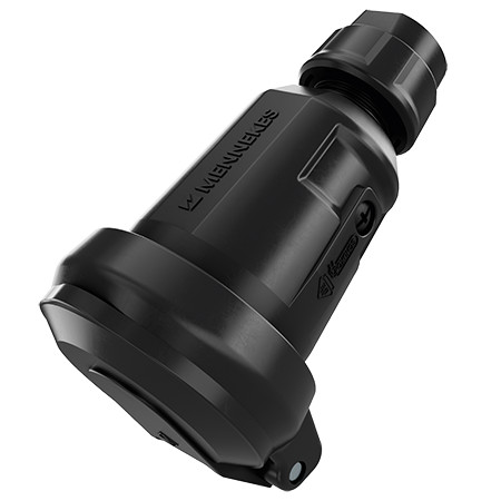 MENNEKES 158071 háztartási (Schuko) lengő dugalj 16A 2P+E 230V fekete IP54