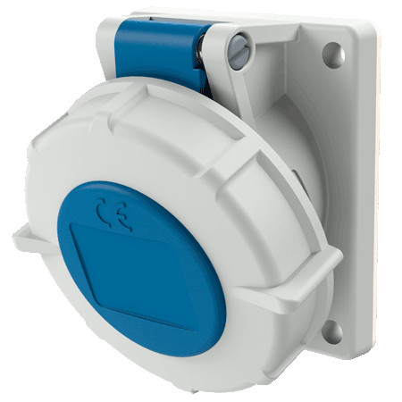 MENNEKES 1701 beépíthető ipari aljzat 16A 3p (2p+E) 230V kék IP67 - ferde