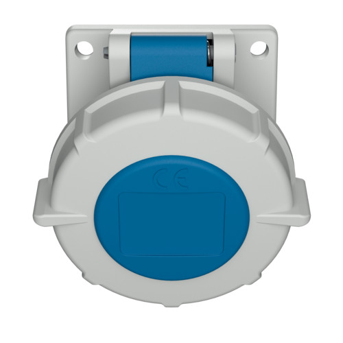 MENNEKES 1701 beépíthető ipari aljzat 16A 3p (2p+E) 230V kék IP67 - ferde