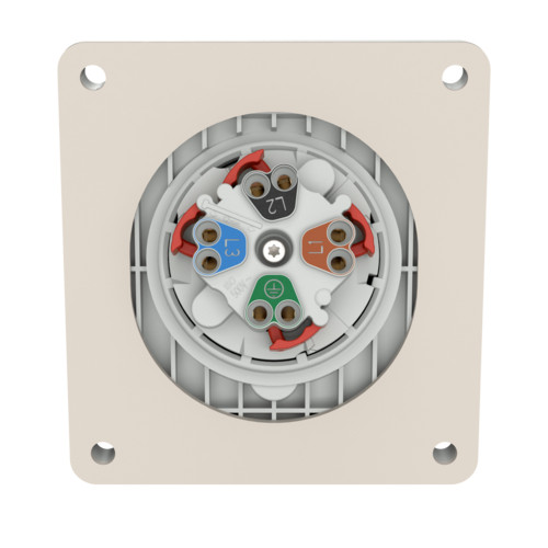 MENNEKES 1704 beépíthető ipari aljzat 16A 4p (3p+E) 400V piros IP67 - ferde
