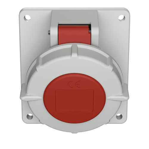 MENNEKES 1704 beépíthető ipari aljzat 16A 4p (3p+E) 400V piros IP67 - ferde