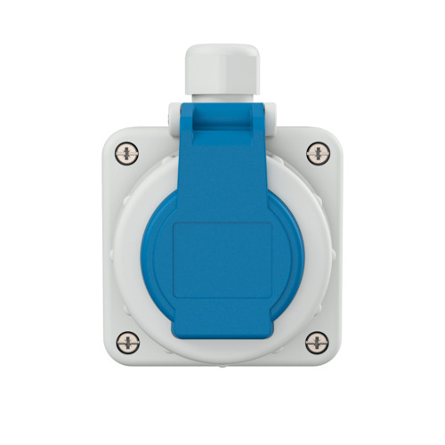 MENNEKES 10863 csapfedeles háztartási (Schuko) fali dugalj 16A 2P+E 230V kék IP68