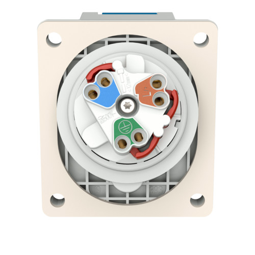 MENNEKES 1734 beépíthető ipari aljzat 32A 3p (2p+E) 230V kék IP44 - ferde