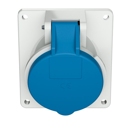 MENNEKES 1734 beépíthető ipari aljzat 32A 3p (2p+E) 230V kék IP44 - ferde