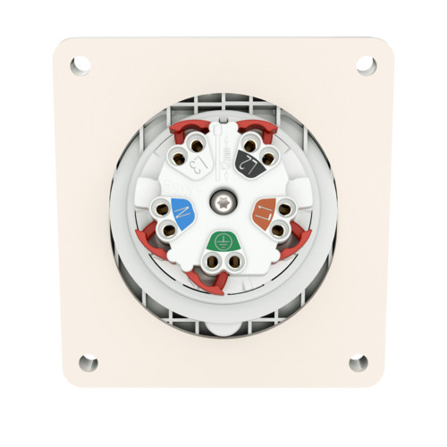 MENNEKES 1746 beépíthető ipari aljzat 32A 5p (3p+N+E) 400V piros IP44 - ferde