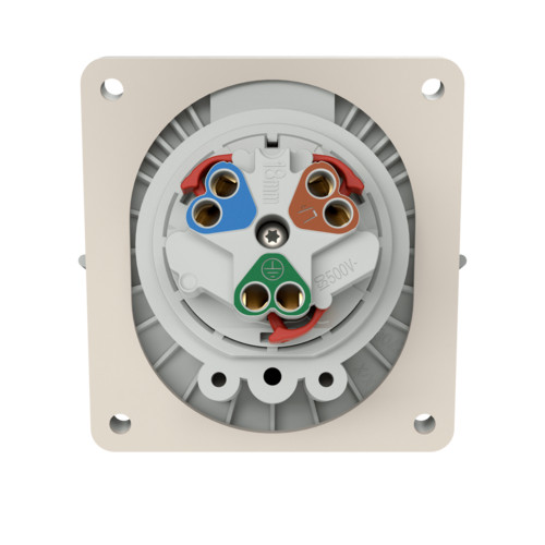 MENNEKES 1802 beépíthető ipari aljzat 32A 3p (2p+E) 230V kék IP67 - ferde