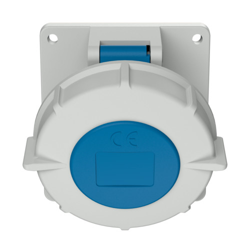 MENNEKES 1802 beépíthető ipari aljzat 32A 3p (2p+E) 230V kék IP67 - ferde