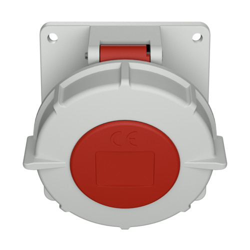 MENNEKES 1805 beépíthető ipari aljzat 32A 4p (3p+E) 400V piros IP67 - ferde
