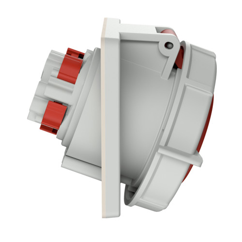 MENNEKES 1808 beépíthető ipari aljzat 32A 5p (3p+N+E) 400V piros IP67 - ferde