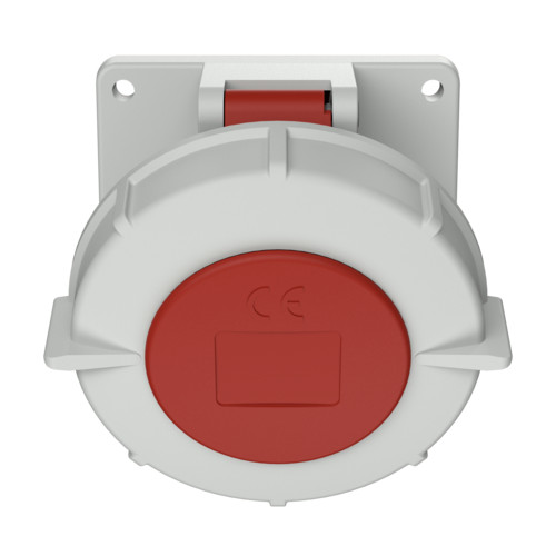 MENNEKES 1808 beépíthető ipari aljzat 32A 5p (3p+N+E) 400V piros IP67 - ferde