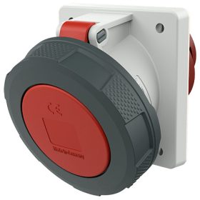   MENNEKES 209A beépíthető ipari aljzat 63A 5p (3p+N+E) 400V piros IP67 - ferde
