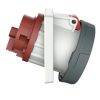 MENNEKES 209A beépíthető ipari aljzat 63A 5p (3p+N+E) 400V piros IP67 - ferde