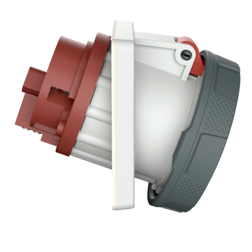 MENNEKES 209A beépíthető ipari aljzat 63A 5p (3p+N+E) 400V piros IP67 - ferde