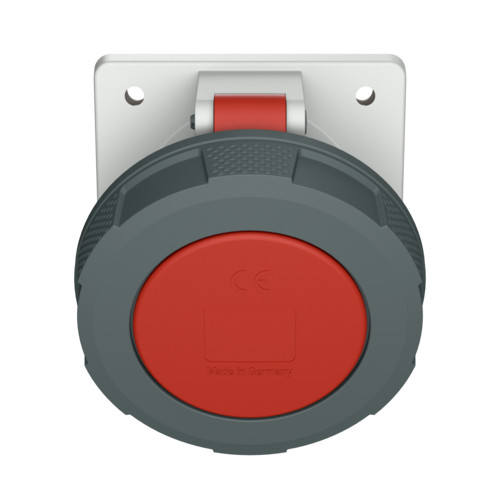 MENNEKES 209A beépíthető ipari aljzat 63A 5p (3p+N+E) 400V piros IP67 - ferde