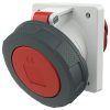 MENNEKES 212A beépíthető ipari aljzat 125A 4p (3p+E) 400V piros IP67 - ferde