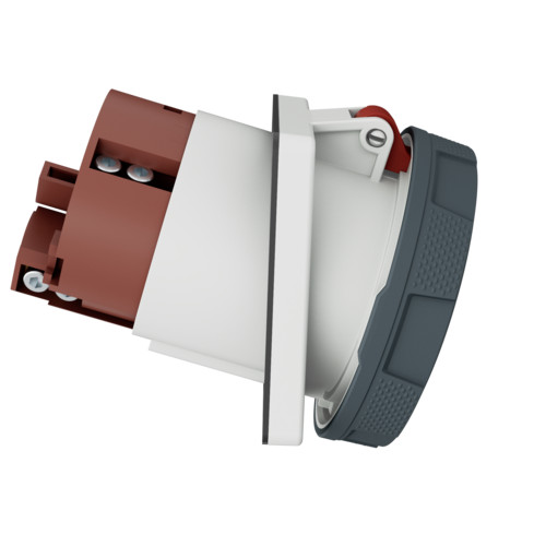 MENNEKES 212A beépíthető ipari aljzat 125A 4p (3p+E) 400V piros IP67 - ferde