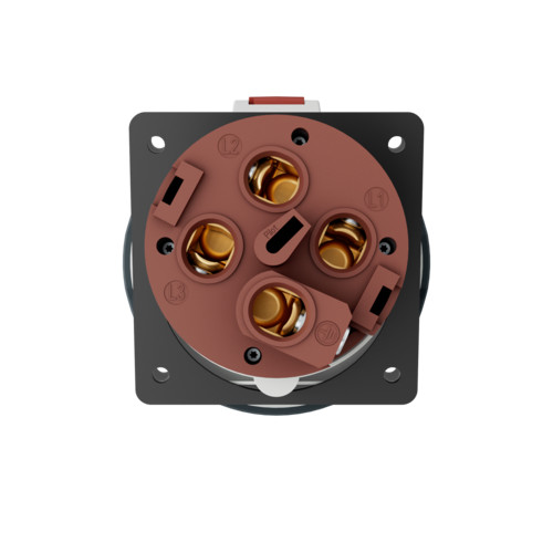 MENNEKES 212A beépíthető ipari aljzat 125A 4p (3p+E) 400V piros IP67 - ferde