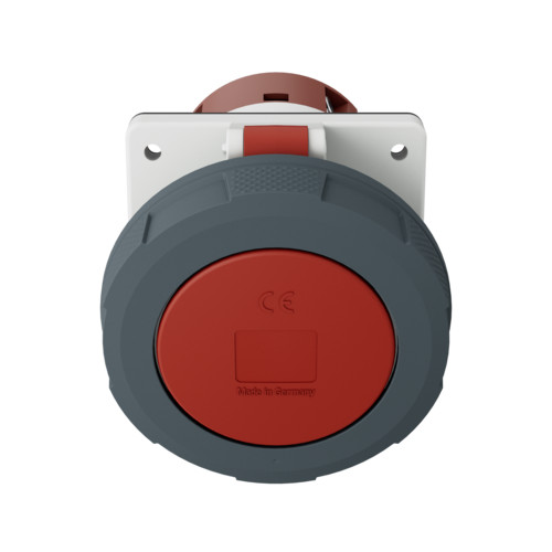 MENNEKES 212A beépíthető ipari aljzat 125A 4p (3p+E) 400V piros IP67 - ferde