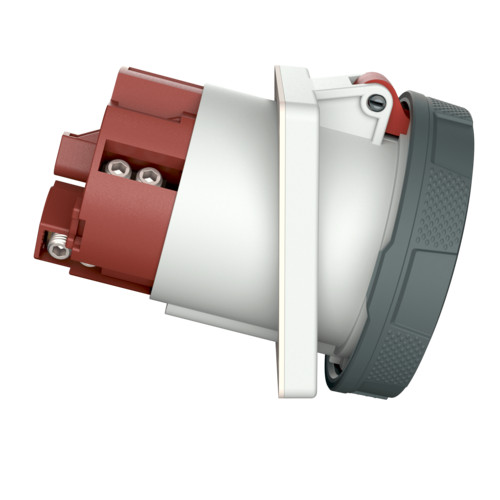 MENNEKES 216A beépíthető ipari aljzat 125A 5p (3p+N+E) 400V piros IP67 - ferde