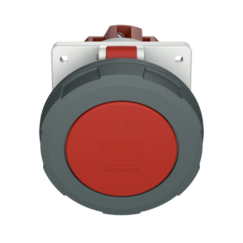 MENNEKES 216A beépíthető ipari aljzat 125A 5p (3p+N+E) 400V piros IP67 - ferde