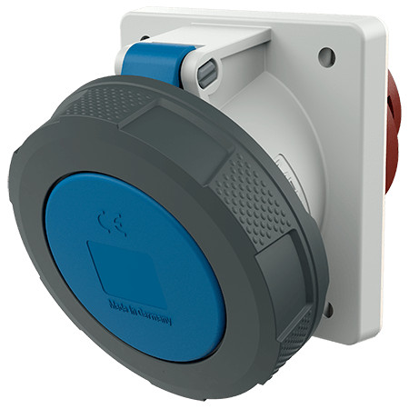 MENNEKES 2180A beépíthető ipari aljzat 63A 3p (2p+E) 230V kék IP67 - ferde
