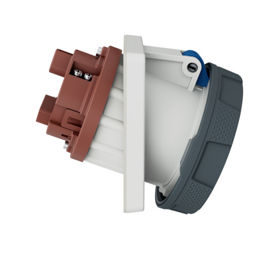 MENNEKES 2180A beépíthető ipari aljzat 63A 3p (2p+E) 230V kék IP67 - ferde