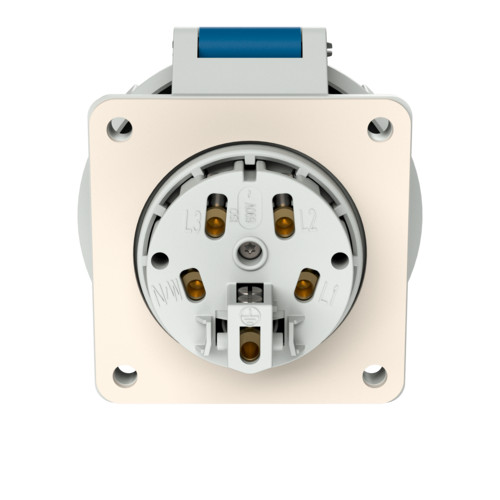 MENNEKES 218A beépíthető ipari aljzat 16A 3p (2p+E) 230V kék IP67 - egyenes