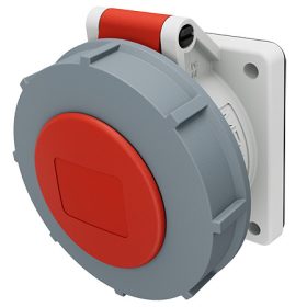   MENNEKES 222A beépíthető ipari aljzat 16A 4p (3p+E) 400V piros IP67 - egyenes
