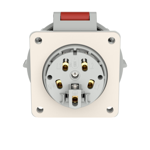MENNEKES 240A beépíthető ipari aljzat 32A 5p (3p+N+E) 400V piros IP67 - egyenes