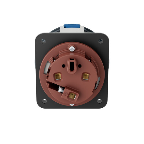 MENNEKES 3380 beépíthető ipari aljzat 125A 3p (2p+E) 230V kék IP67 - egyenes