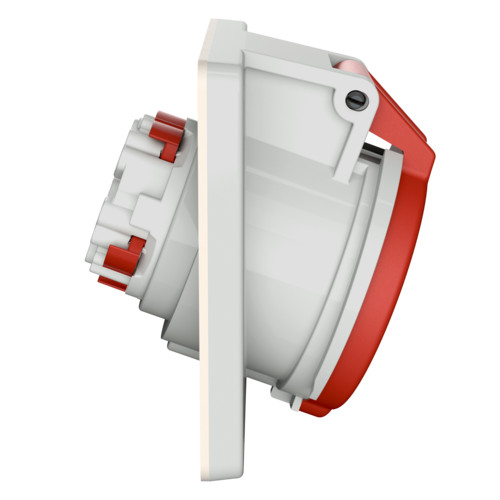 MENNEKES 3473 beépíthető ipari aljzat 16A 5p (3p+N+E) 400V piros IP44 - ferde