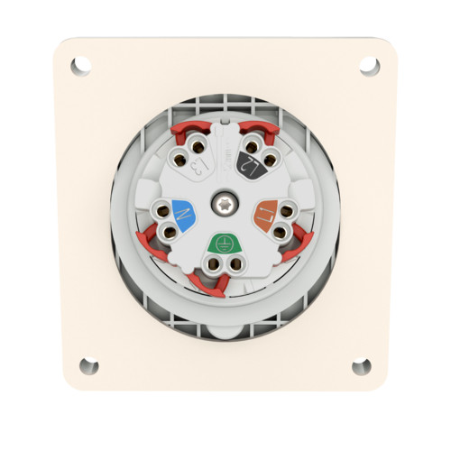 MENNEKES 3473 beépíthető ipari aljzat 16A 5p (3p+N+E) 400V piros IP44 - ferde