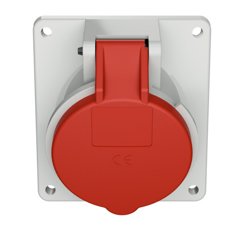 MENNEKES 3473 beépíthető ipari aljzat 16A 5p (3p+N+E) 400V piros IP44 - ferde