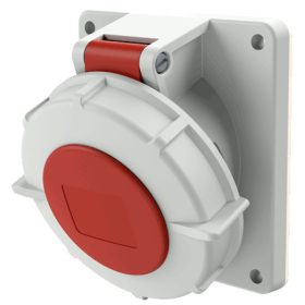   MENNEKES 3485 beépíthető ipari aljzat 16A 5p (3p+N+E) 400V piros IP67 - ferde
