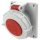 MENNEKES 3485 beépíthető ipari aljzat 16A 5p (3p+N+E) 400V piros IP67 - ferde