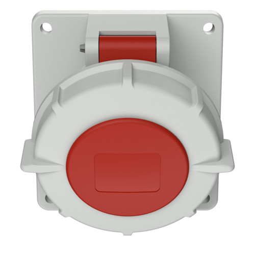 MENNEKES 3485 beépíthető ipari aljzat 16A 5p (3p+N+E) 400V piros IP67 - ferde